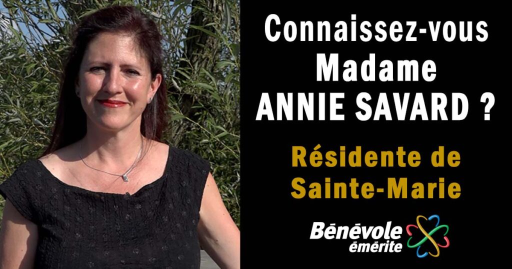 Benevole_Emerite_2021_Annie_Savard_FB Ville de SainteMarie