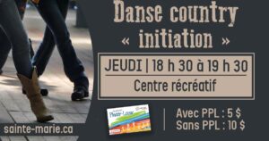 Danse country : initiation @ Centre récréatif