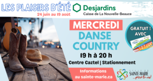 « Les plaisirs d'été Desjardins » : Danse country @ Centre Caztel de Sainte-Marie