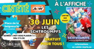 CIN'ÉTÉ 2026 : LES SCHTROUMPFS @ Place de la Seigneurie | Sous le chapiteau A&W