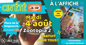 CIN'ÉTÉ 2026 : ZOOTOPIA 2 @ Place de la Seigneurie | Sous le chapiteau A&W