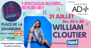 UN ÉTÉ-SHOW 2.0 : WILLIAM CLOUTIER @ Place de la Seigneurie | Sous le chapiteau A&W
