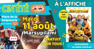 CIN'ÉTÉ 2026 : MARSUPILAMI @ Place de la Seigneurie | Sous le chapiteau A&W